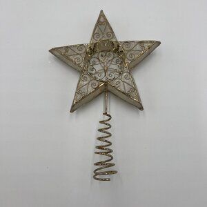 Vintage Gold Wire Star Tree Topper 8"